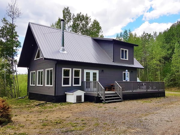 black wooden house