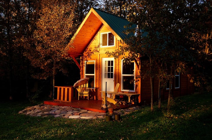 backyard view of a wooden house