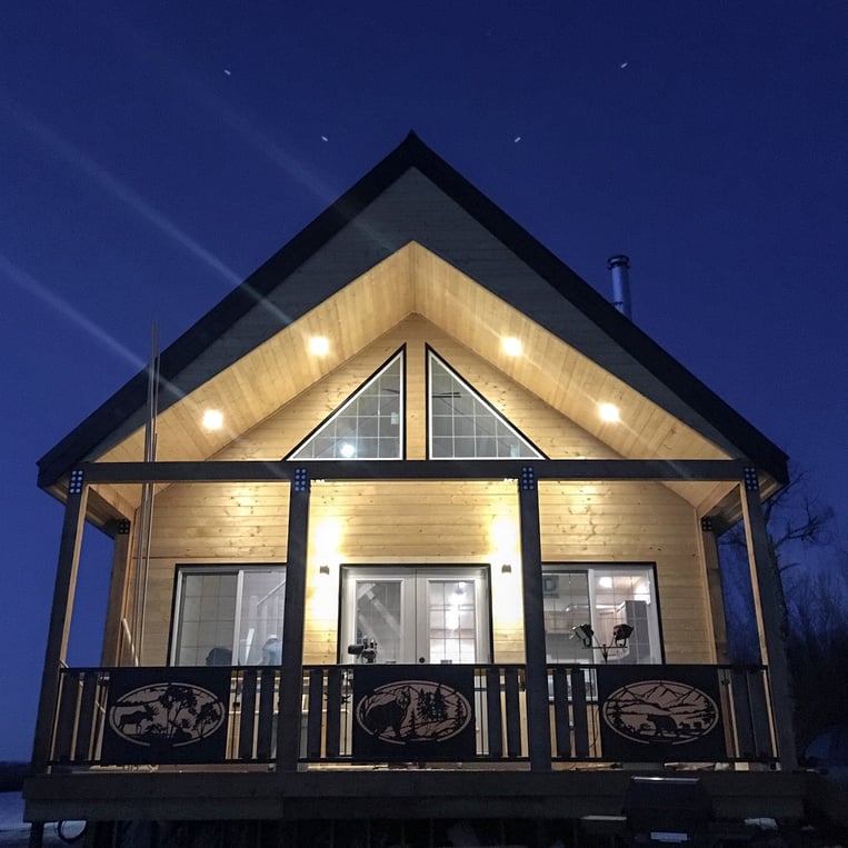 outside view of a a house in the evening