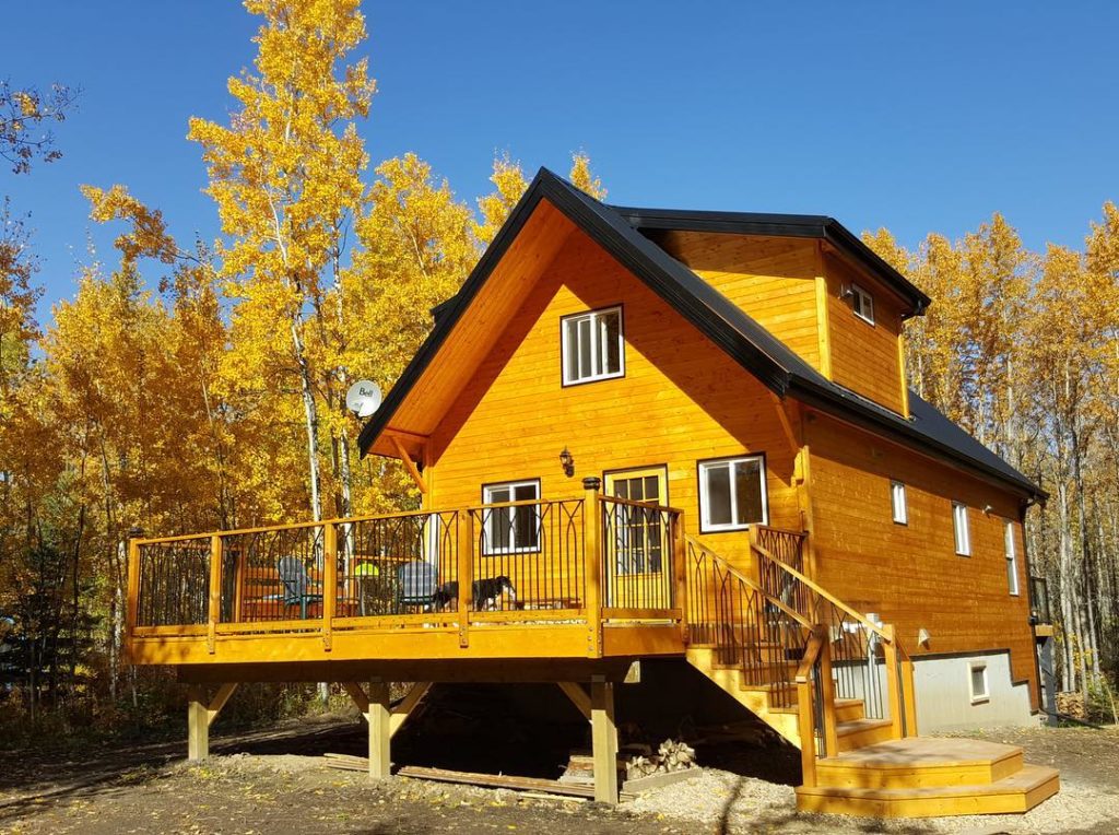 yellow wooden house