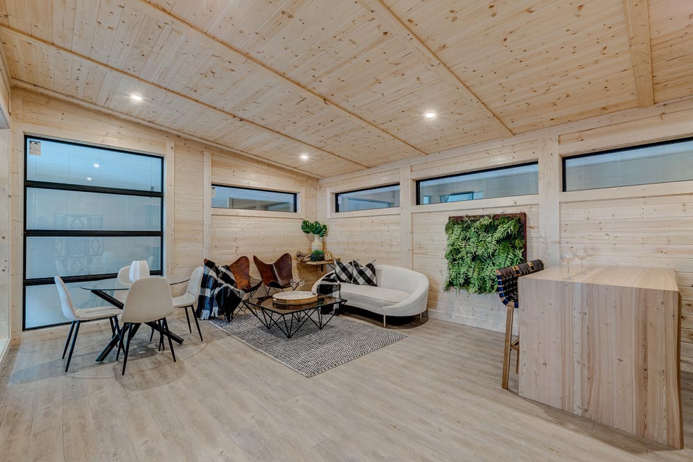 living room of cabin